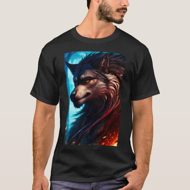 Coola Werevarg Hårig Therian Art T Shirt (Framsida)