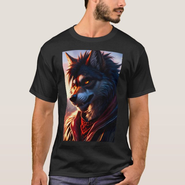 Coola Werevarg Hårig Therian Art T Shirt (Framsida)