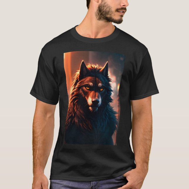 Coola Werevarg Hårig Therian Art T Shirt (Framsida)