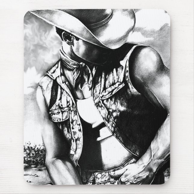 Coola Western Cowboy Masculine Art Modern Musmatta (Framsidan)