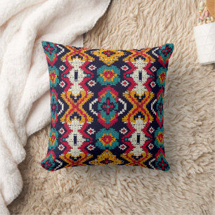 Coola Western faux sticka Aztec Kudde