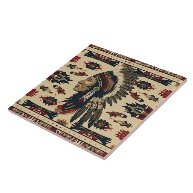 Coola Westerna Indiska mönster Kakelplatta (Sidan)