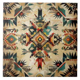 Coola Westerna Indiska mönster Kakelplatta