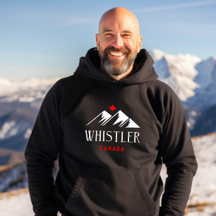 Coola Whistler Canada Mountains Maple Löv Mörk Hoodie