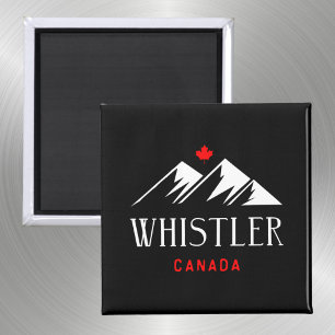 Coola Whistler Canada Mountains Maple Löv Mörk Magnet