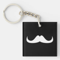 Coola White Handlebar mustache på Black