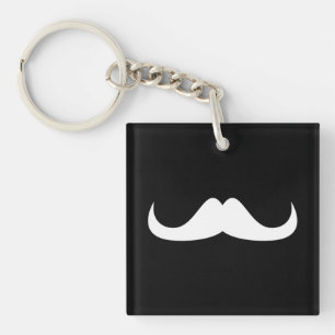 Coola White Handlebar mustache på Black