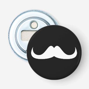 Coola White Handlebar mustache på Black Flasköppnare