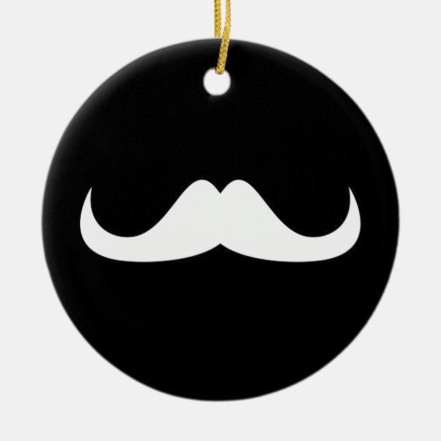 Coola White Handlebar mustache på Black Julgransprydnad Keramik (Framsidan)