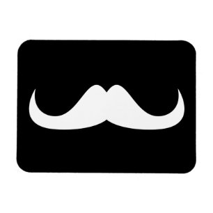 Coola White Handlebar mustache på Black Magnet
