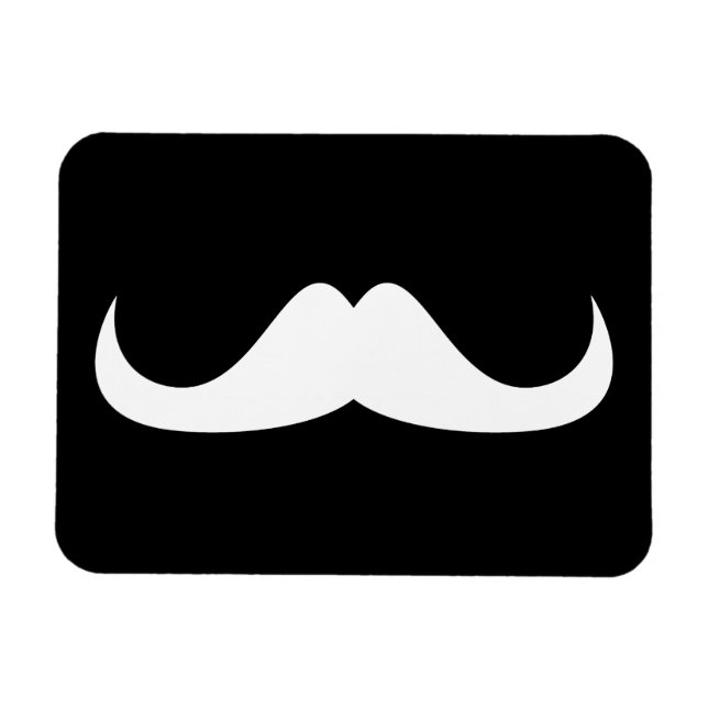 Coola White Handlebar mustache på Black Magnet (Horisontell)
