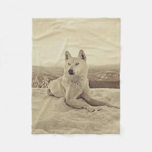 Coola White Husky och Snö Gift Älskare Fleecefilt