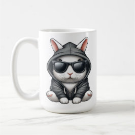 Coola White Rabbit in Hoodie and Sunglasses Kaffemugg