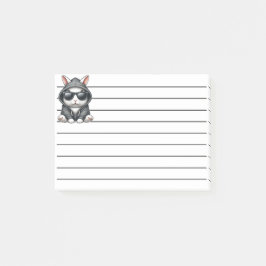 Coola White Rabbit in Hoodie and Sunglasses Post-it Block