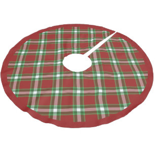 Coola White Red Grönt Lumberjack Play Mönster Julgransmatta Borstad Polyester