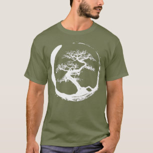 Coola White Zen Bonsai Träd i Enso Circle T Shirt