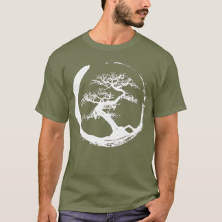 Coola White Zen Bonsai Träd i Enso Circle T Shirt