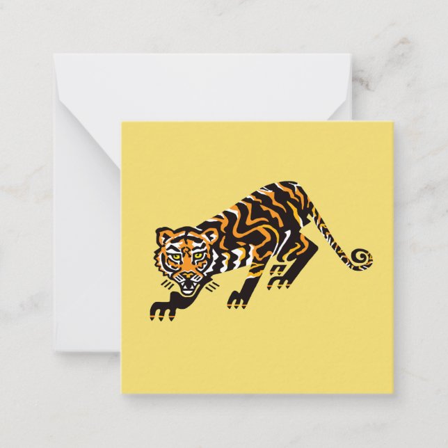 Coola wildcat - TIGER-Wildlife - Gult Anteckningskort (Framsida)