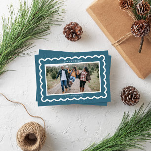 Coola Winter Blue Simple Scallop Photo Ram Julkort