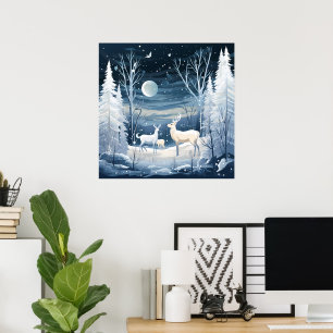 Coola Winter hjort älskare Poster