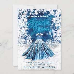 Coola Winter wonderland typography gullet 16 Inbjudningar