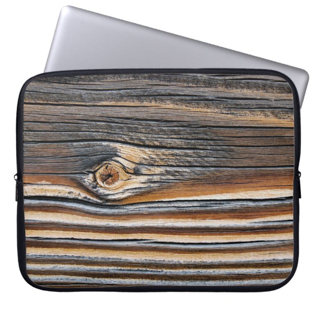 Coola Wood Grain Knot Struktur Laptop Fodral (Framsidan)