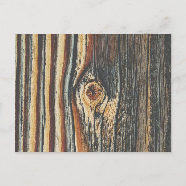 Coola Wood Grain Knot Struktur Vykort (Framsida)