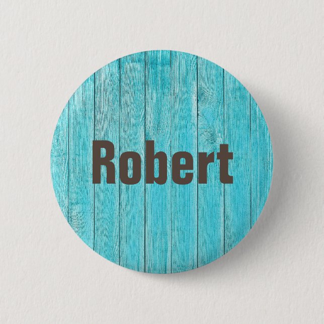 Coola Wood Personlig Namn bricka Anpassningsbar Bl Knapp (Framsida)