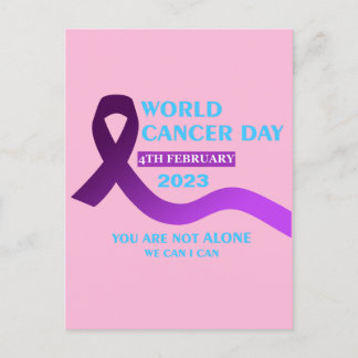 Coola World Cancer Day | Du är inte Ensam offerter Vykort