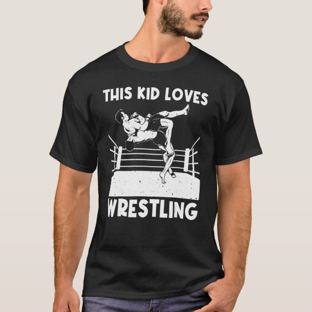 Coola Wrestling För barn Boys Wrestler Wrestling T Shirt (Framsida)