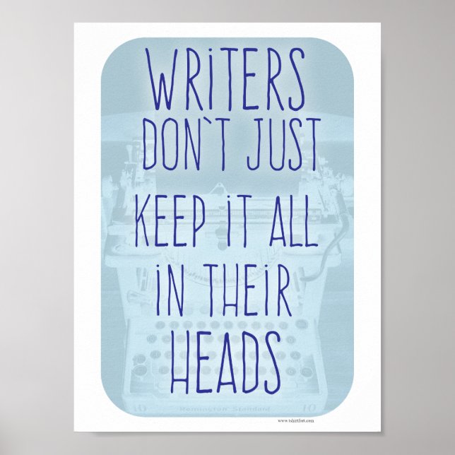 Coola Writers Brain Motivational Author Slogan Poster (Framsidan)
