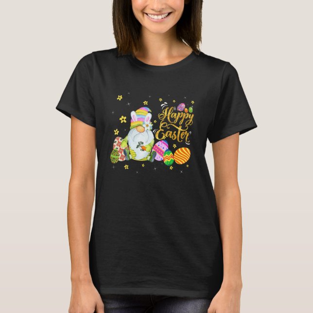 Coola X001d Bunny Gnome Rabbit Eggs Hunting Lyckli T Shirt (Framsida)