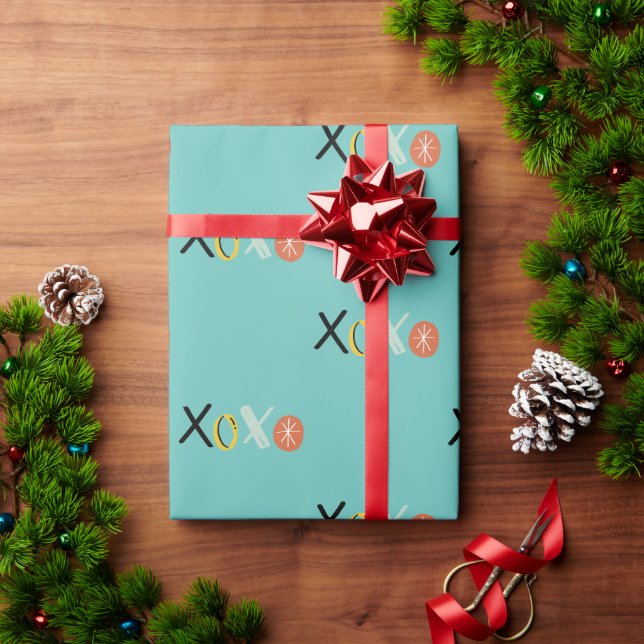 Coola "XOXO" hjärtan Alla hjärtans dag  Mintgrön Presentpapper (Julgåva)