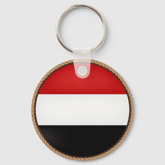 Coola Yemen Flagga Seal Nyckelring (Framsida)
