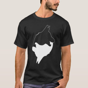 Coola Yin Yang Hund Cute German shepard with White T Shirt