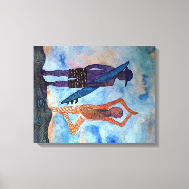 Coola yoga Surfa Sunset Single Print Canvastryck (Framsida)