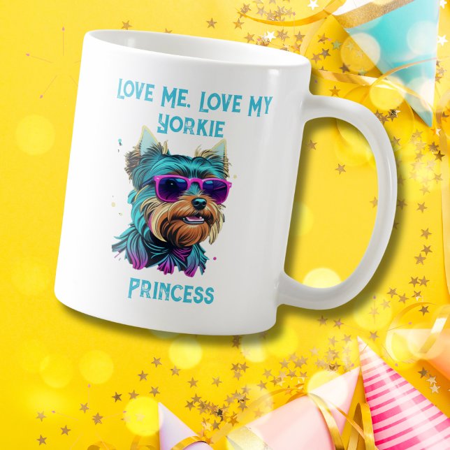 Coola Yorkie Hund med solglasögon Kaffemugg (Skapare uppladdad)