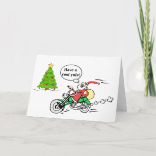 Coola Yule-motorcykel Personlig jul Helgkort