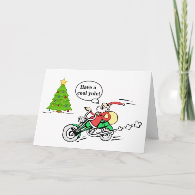 Coola Yule-motorcykel Personlig jul Helgkort (Framsida)