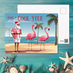 Coola Yule Santa och Flamingos Beach-jul Helg Vykort<br><div class="desc">Vi presenterar vår Coola Julkort för Julgranen och Flamingos Beach - en blandning av helgdag och tropisk roligt! Tomten och hans flamingovänner på en sandstrand. Perfekt för att sprida helgdag med en roligt vrid. Hälsning - "Ha Coola Yule"</div>