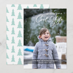 Coola Yule-skript Din Photo Mint-Grönt - jul Julkort