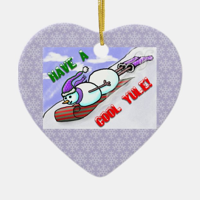 Coola Yule Snögubbe Ornament (Framsidan)