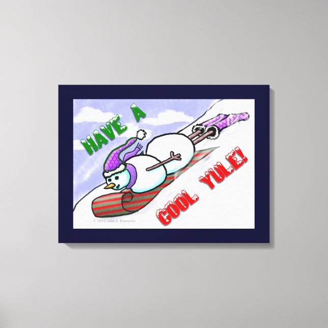 Coola Yule Snögubbe Wrapped Canvas (Framsida)