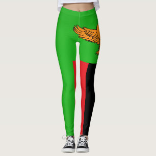 Coola Zambia Flagga Mode Leggings