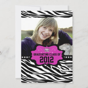 Coola Zbra Princess Studenten 2012 Inbjudan