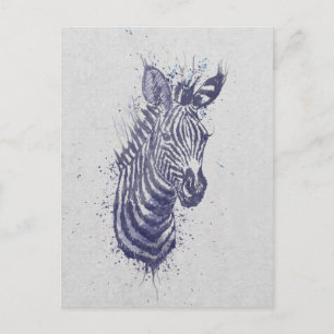 Coola zebra djurvattentorkare målar vykort