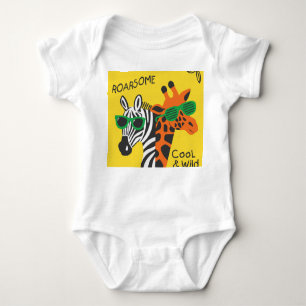 Coola Zebra Giraffe Tecknad Illustration T Shirt