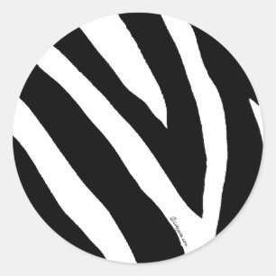 Coola Zebra ränder Sticker Runt Klistermärke