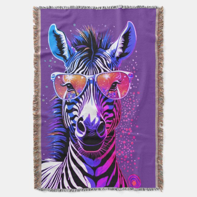 Coola Zebrastämningar Filt (Framsidan Vertikal)