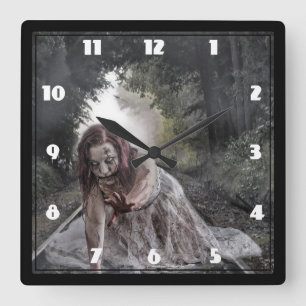 Coola Zombie Girl Fyrkantig Klocka